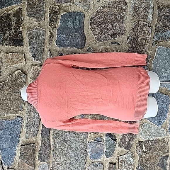 J CREW Collection Orange Italian Cashmere V Neck Pullover Sweater Sz S - Picture 4 of 7
